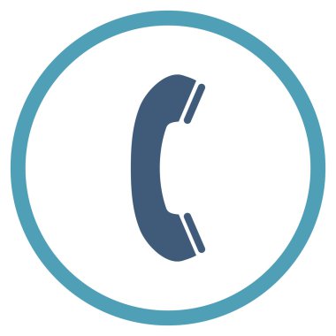 Telefon alıcı düz yuvarlak vektör simgesi