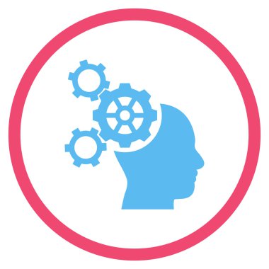 Beyin Mekaniği Düz Yuvarlak Vektör Simgesi