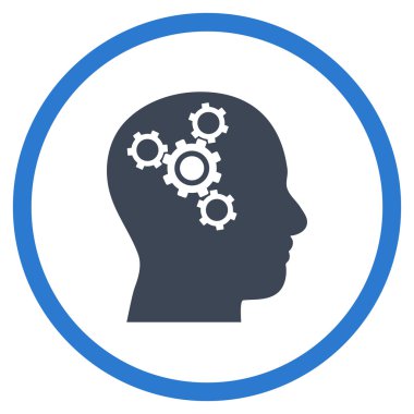 Beyin Mekaniği Düz Yuvarlak Vektör Simgesi