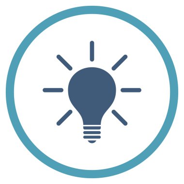 Ampul düz yuvarlak vektör simgesi