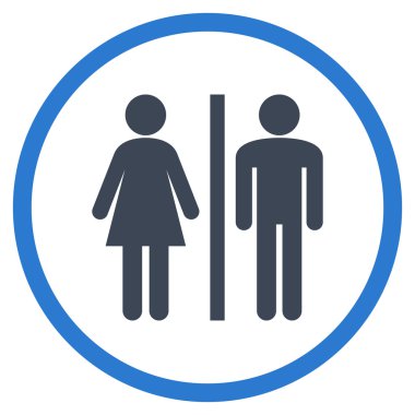 WC kişi düz yuvarlak vektör simgesi