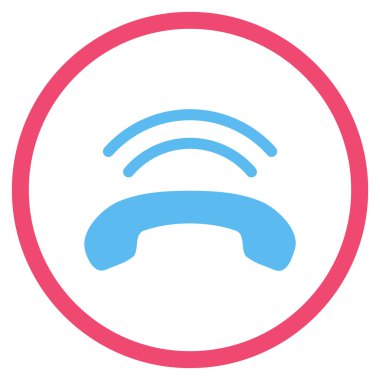 Telefon zil düz yuvarlak vektör simgesi