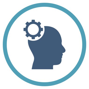 Intellect Gear Flat Yuvarlak Vektör Simgesi