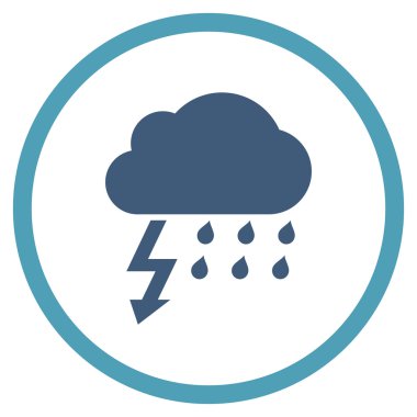 Fırtına düz yuvarlak vektör simgesi