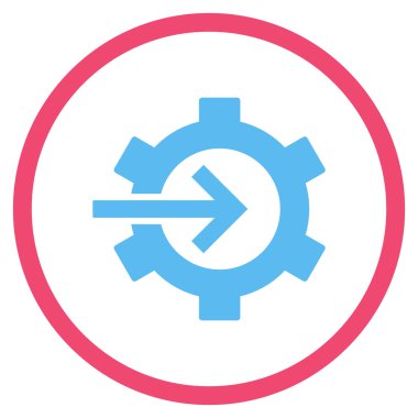 Dişli Tümleştirme Düz Yuvarlak Vektör Simgesi