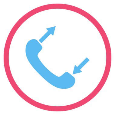 Telefon Konuşma Düz Yuvarlak Vektör Simgesi