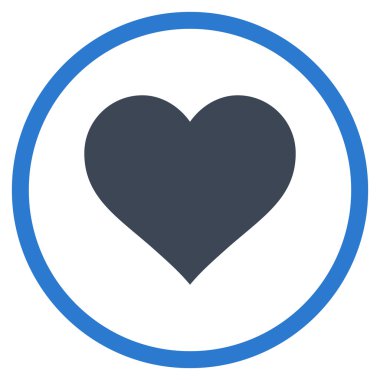 Love Heart Flat Rounded Vektör Simgesi