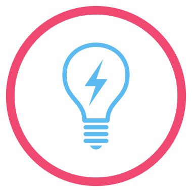 Elektrikli ampul düz yuvarlak vektör simgesi