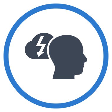 Brainstorming Düz Yuvarlak Vektör Simgesi