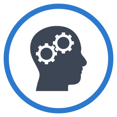 Beyin Dişlileri Düz Yuvarlak Vektör Simgesi