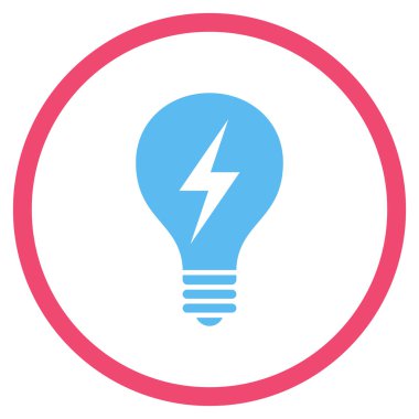 Elektrikli ampul düz yuvarlak vektör simgesi