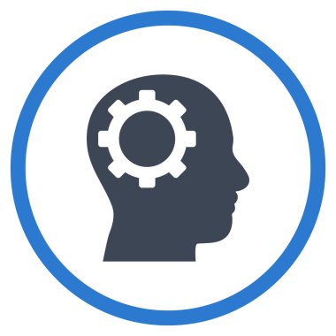 Intellect Gear Flat Yuvarlak Vektör Simgesi