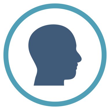 Kafa Profili Düz Yuvarlak Vektör Simgesi