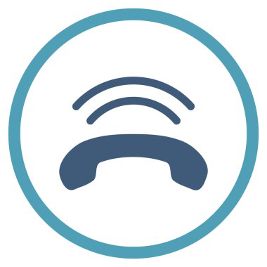 Telefon zil düz yuvarlak vektör simgesi