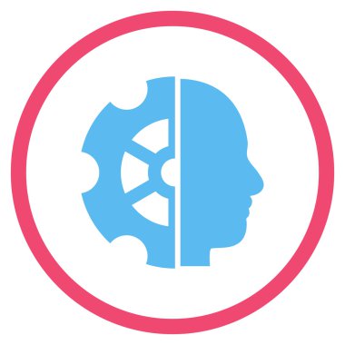 Zeka Düz Yuvarlak Vektör Simgesi