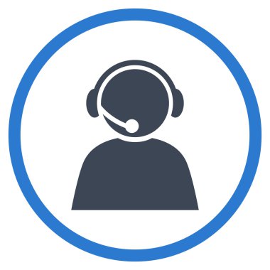 Çağrı Merkezi operatörü düz yuvarlak vektör simgesi