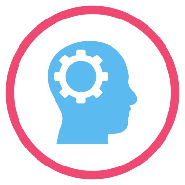 Intellect Gear Flat Yuvarlak Vektör Simgesi