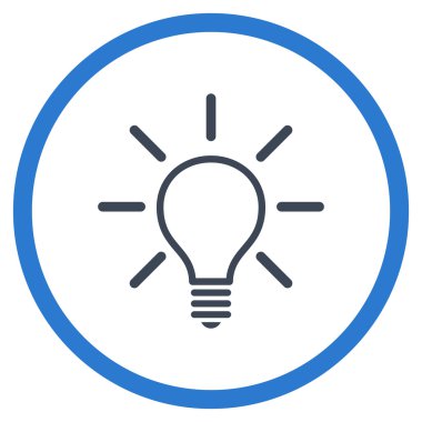 Ampul düz yuvarlak vektör simgesi