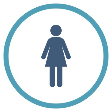 kadın düz yuvarlak vektör simgesi