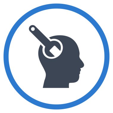 Beyin Aracı Düz Yuvarlak Vektör Simgesi