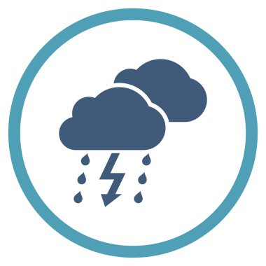 Fırtına düz yuvarlak vektör simgesi