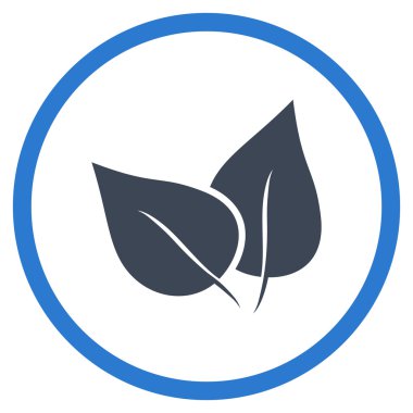 Flora Bitki Düz Yuvarlak Vektör Simgesi