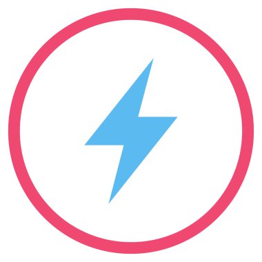 Electric Strike Düz Yuvarlak Vektör Simgesi