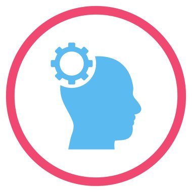 Intellect Gear Flat Yuvarlak Vektör Simgesi