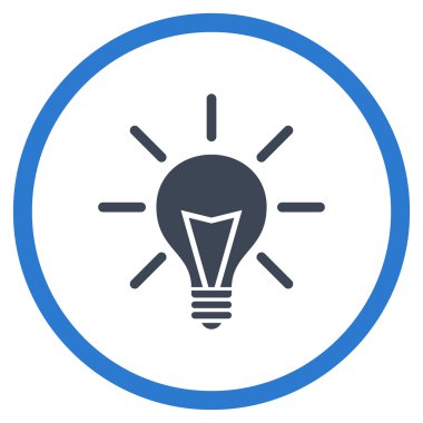 Elektrik Işık Düz Yuvarlak Vektör Simgesi