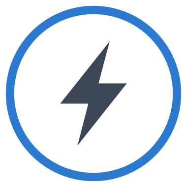 Electric Strike Düz Yuvarlak Vektör Simgesi