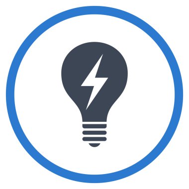 Elektrikli ampul düz yuvarlak vektör simgesi