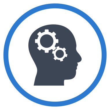 Beyin Dişlileri Düz Yuvarlak Vektör Simgesi