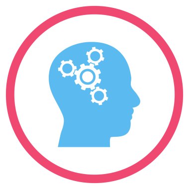 Beyin Mekaniği Düz Yuvarlak Vektör Simgesi