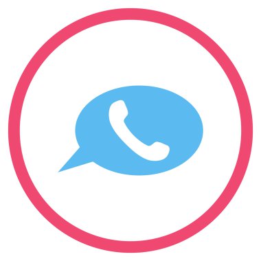 Telefon Mesajı Düz Yuvarlak Vektör Simgesi