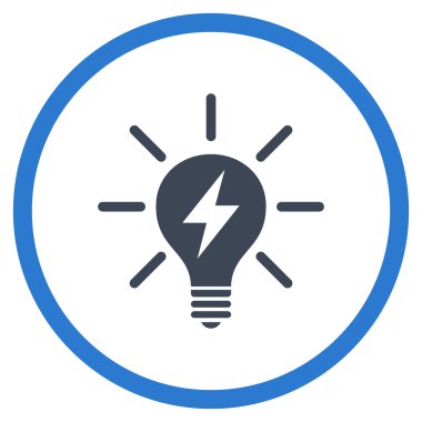 Elektrik AmpulÜ Düz Yuvarlak Vektör Simgesi