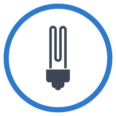 Floresan Ampul Düz Yuvarlak Vektör Simgesi