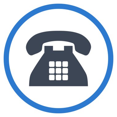 Ton Telefon Düz Yuvarlak Vektör Simgesi