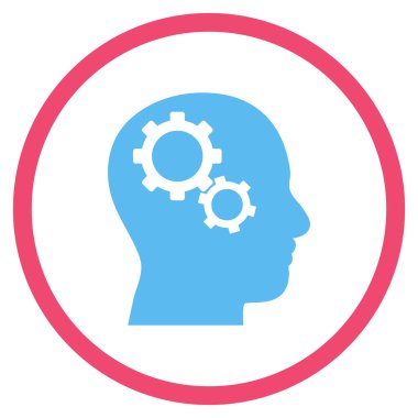 Beyin Dişlileri Düz Yuvarlak Vektör Simgesi