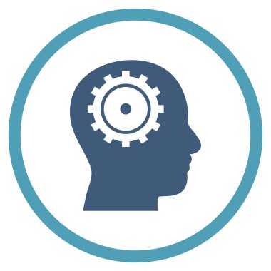 Zeka Düz Yuvarlak Vektör Simgesi