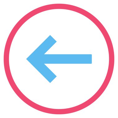 Sol Ok Düz Yuvarlak Vektör Simgesi