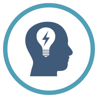 Baş Ampul Düz Yuvarlak Vektör Simgesi