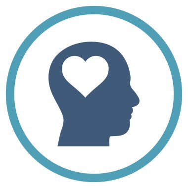 Lover Head Flat Yuvarlak Vektör Simgesi