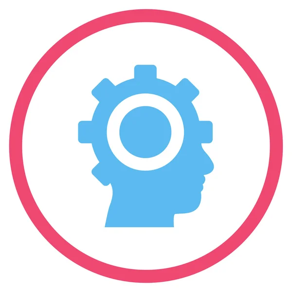 Cyborg Gear Flat Rounded Vector Icon — ストックベクタ