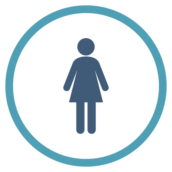 Woman Flat Rounded Vector Icon — Διανυσματικό Αρχείο