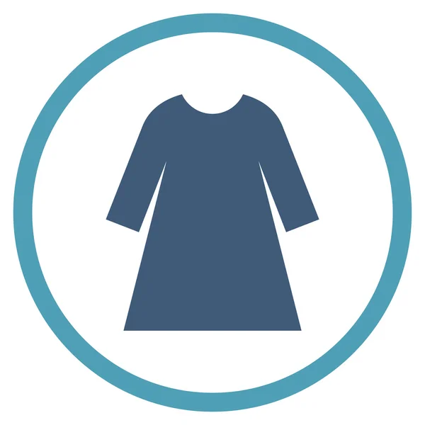 Женское платье с круглой векторной иконой — стоковый вектор