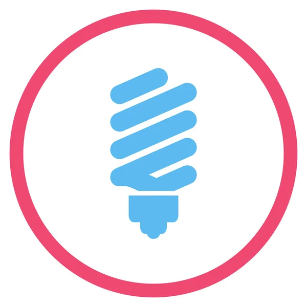 Icône vectorielle arrondie plate d'ampoule fluorescente — Image vectorielle