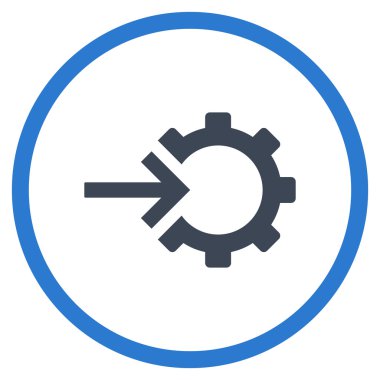 Dişli Tümleştirme Düz Yuvarlak Vektör Simgesi