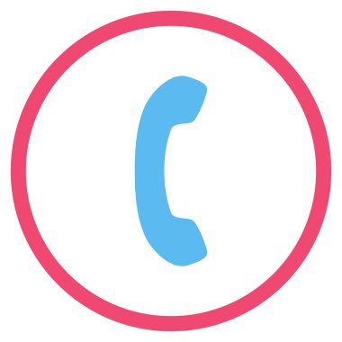 Telefon alıcı düz yuvarlak vektör simgesi