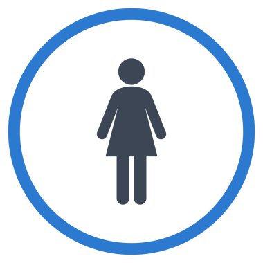 kadın düz yuvarlak vektör simgesi