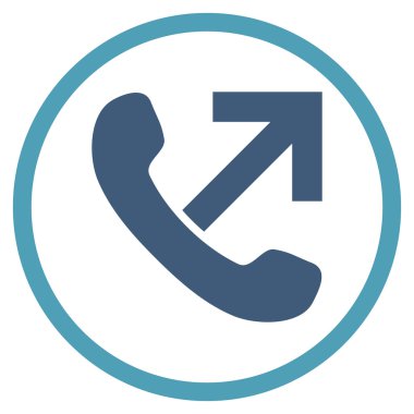 Giden Çağrı Düz Yuvarlak Vektör Simgesi